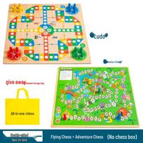 Multi-game Board Set: Ludo, Five-in-a-Row, Chinese Chess, Checkers, Animal Adventure, Kids' Chess