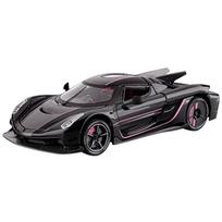 1/24 Koenigsegg JESKO Superautomobilio Modelis Lieto Lydinio Žaislinis Automobilis Simuliacinis Garsas ir Atgal Traukiamas Vaikų Žaislų Kolekcija Gimtadienio Dovana juoda