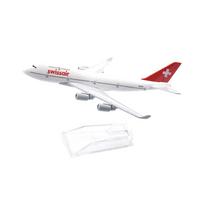 1/400 mastelis 16cm Swiss Air Airlines Boeing 747 lėktuvo modelis Lėktuvas Diecast metaliniai lėktuvai raudona/balta