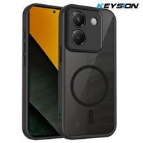 KEYSION Magnetic Phone Case for Xiaomi POCO M7 Pro 5G Silicone+PC Matte Translucent Clear Shockproof Back Cover for POCO M7 Pro for POCO M7 Pro 5G juoda