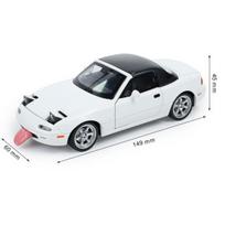 1/32 Mazda MX5 MX-5 Superautomobilio lydinio liejimo žaislinio automobilio modelis Su garsu ir šviesa Atitraukiamas žaislas Kolekcionuojami daiktai Gimtadienio dovana balta