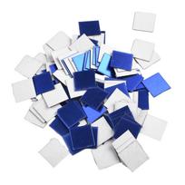 100Pcs 20X20MM DIY Disco Ball Glass Mirror Stickers Small Square Wall Stickers Home Decoration Glass Wall Stickers Self-Adhesive mėlyna