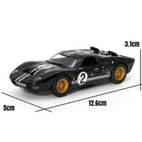 1/32 1966 Ford GT40 lydinio sportinio automobilio modelis Metalinis liejinys Žaislinis trasos lenktyninis automobilis Transporto priemonės modelis Simuliacijos kolekcija Vaikų dovana juoda