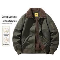 JEEP Men's Plush Lined Thickened Casual Jacket 2XL karinė žalia spalva