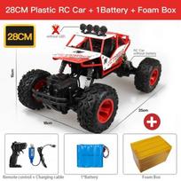 Nauja 1:12/1:16 4WD RC automobilių LED žibintai Monster Truck 2.4G radijo nuotolinio valdymo automobiliai Buggy visureigių valdymo sunkvežimiai berniukų žaislai vaikams 28cm raudona