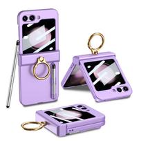 Samsung Z Flip 5 Case with Ring Holder & Foldable Pen Slot - Anti-Drop Protective Case for Couples Flip5
