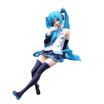 14CM Anime Sitting Hatsune Miku Figures cute and charming Extended Hair Sakura Action Playthings Girls PVC Figure Model Playthings Hatsune Miku Girls