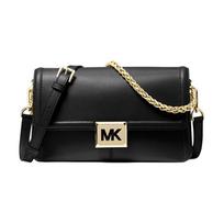 MICHAEL KORS Sonia Chain Solid Color Large LOGO Flip Leather Shoulder Crossbody Bag Medium Women's Pure Black juoda