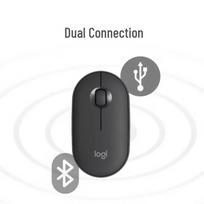 Logitech Pebble M350 Wireless Bluetooth Mouse grafito juoda spalva