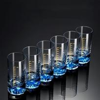 6 PCS/SET With Scales Shot Glass Thickened Cup Base Vodka Cup Drink Cup Spirits Cup  Home Use 6PCS/SET