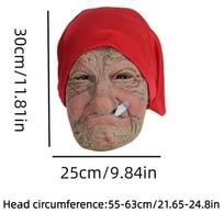 Halloween Cross-border Exclusive Latex Headgear Smoking Grandma Mask For Cosplay And Tiktok Props