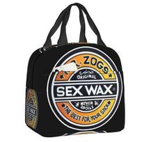 Custom Mr Zogs Surfing Sex Wax Insulated Lunch Bag for Camping Travel Waterproof Thermal Cooler Bento Box Women Kids 22x20x13cm