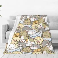 Manta con estampado de gatos para niños, manta de franela para cama, sofá, viaje, Camping, súper suave, acogedora, animales 75cmx90cm