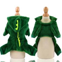 Naminių kačių šuo Helovino šunų rūbai mažiems šunims Juokingi dinozaurų cosplay kostiumai žiemai šiltas katės paltas vilnonis megztinis megztinis (green,XS（old）) žalia