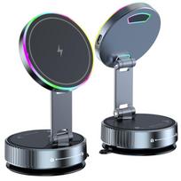 Cooling Magnetic Car Wireless Charger Car Phone Holder Mount Fast Charging for iPhone 15 14 13 Pro Suction Cup Vacuum Foldable
