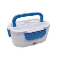 Portable Electric Lunch Box Stainless Steel Inner Container Food Heater with Handle and Locking Clips for Office Travel and Home Use One Size mėlyna