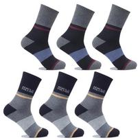 Arnold Palmer 6 Pairs of Thick Men's Winter Socks AP002 Fleece-lined Socks Full Pile Socks Thermal Socks AP002_6 pairs (Black 3 + Gray 3)