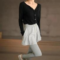 Women's Spandex Cotton Flare Leggings Set Melange/FREE