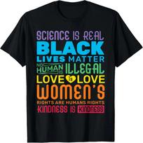 Science Is Real Black Lives Matter Rainbow LGBT Pride Gay T-Shirt S įvairiaspalvis
