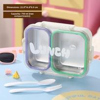 Portable Stainless Steel Lunch Box Divided Food Grade Camping Food Container Sealed Leakproof Storage Box School Office
