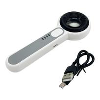 60X Handheld Magnifier with LED Light Portable Lighted Magnifier Rechargeable Illuminated Magnifying Glass for Reading Repair balta