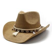 Ethnic Style High - End Western Cowboy Hat for Men and Women in Spring and Summer M（56-58cm） chaki
