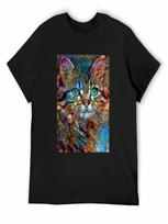 Andyna, Cat, Chat, Cat, Lea Roche Paintings T-Shirt Heavyweights Summer Clothes Blue Lock unisexs Graphic T-Shirts Big And Tall S įvairiaspalvis