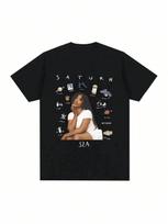 2025  Saturn Music T-Shirts unisex Fashion Hip Hop Harajuku T-Shirt Cotton Oversized Short Sleeve T Shirts Fans Gift Streetwear S įvairiaspalvis