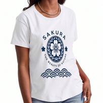 Sakura Cherry Blossom unisex's Cotton T Shirt, Premium Cotton Graphic Print, Durable And LongLasting, Fashionable For Daily Wear, Soft And Comfortable S įvairiaspalvis