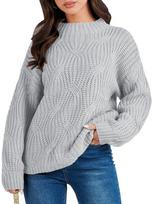 Autumn Winter Drop Shoulder Loose Casual Cable Knit Pullover Top Luxurious Relaxed-fit Slimming and Versatile Top S pilka spalva