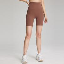 Summer yoga shorts women's nude T-line leggings fitness three-point pants high elastic tight yoga cycling pants 4/S
