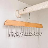 Solid Wood Eight-hook Hanger Multifunctional Underwear Sling Belt Vest Scarf Socks Hook Bedroom Storage Hook