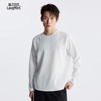 Lilang Men's Waffle Texture Long Sleeve T-Shirt 175 balta