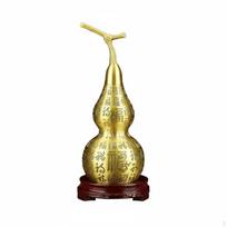 Brass Gourd Figurine Good Luck Symbol Feng Shui Hulu Ornament Traditional Craftsmanship Chinese