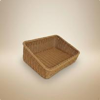 Slanted Opening Display Basket Easy to Clean Angled Woven Versatile Wicker Storage Bin for