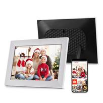 10,1 colio WiFi skaitmeninis nuotraukų rėmelis Integruotas 16GB atminties išmanusis skaitmeninis nuotraukų rėmelis LCD jutiklinis skydelis EU Plug balta
