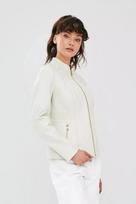Women's Jacket Biker Stylish Real Soft White Lambskin Leather Motorcycle Style XS balta
