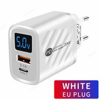 USB Charger 20W Fast Charging Type C Phone Charger Adapter for IPhone Samsung Xiaomi Huawei Quick Charge EU/US Plug Wall Charger EU Plug balta