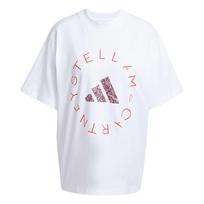 Adidas Stella McCartney Pattern Print Loose Fit Round Neck T-Shirt Women Tops White JG0975 XS