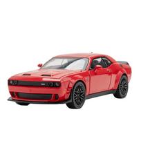 1/32 Dodge Challenger SRT Hellcat Žaislinio automobilio modelis Lieto metalo miniatiūra 1:32 Garso ir šviesos transporto priemonių kolekcija Dovana berniukams vaikams raudona