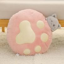 Cute cat paw throw pillow plush toy kitten rag doll doll holding sleeping sofa cushion birthday gift 40*35cm（0.6kg） rožinė