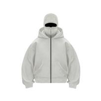 Yousheng Unisex Balaclava Hoodie Warm Loose Hooded Jacket Zip-up Casual Jacket with Face Mask for Autumn Winter Outdoor Sports Street Wear S