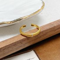 Italian Retro Arc Brushed Zir*****Pen Ring Medieval Vintage Bamboo Joint Personality Light Luxury Pair Ring Women Adjustable opening