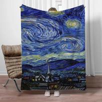 Van Gogh Boho Throw Blanket for Sofa Luxury Microfiber King Size Home Textile Perfect for Bed  Couch 125x100cm-50x40in s