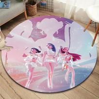 kpopdemonhunters Round Area Rug,Carpet Rug for Living Room Bedroom Sofa Playroom Decor,Non-slip Floor Mat 80cmx80cm