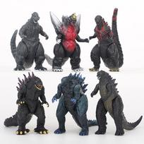 6pcs Godzilla King of Monsters Runaway Mechanical Red Lotus Planet Godzilla Action Figure Collection Model Toy Kid Birthday Gift 8cm