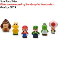 3-48 vnt./rinkinys Mario Bros Princesė Persikas Bowser Goomba figūrėlės Žaislai Mielas Anime Donkey Kong Yodhi Boo Toad Modelis Lėlė Gimtadienio dovanos