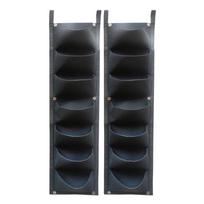 Hanging Planter Set Of 2 Multiple Pocket Vertical Wall Plant Grow Bags With Easy Hanging Design For Balcony Wall Decors juoda