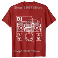 Funny DJ Setup Graphic 100 Cotton Tshirts Men Womens Fashion Print Tshirt Loose Oversized Streetwear Hip Hop Unisex T Shirt S