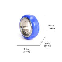 Mechanical Fidget Ratchet Ring EDC Toys Adjustable Haptic Ring Stainless Steel+Pom Fingertip Metal Tyre Toys Stress Spinner mėlyna